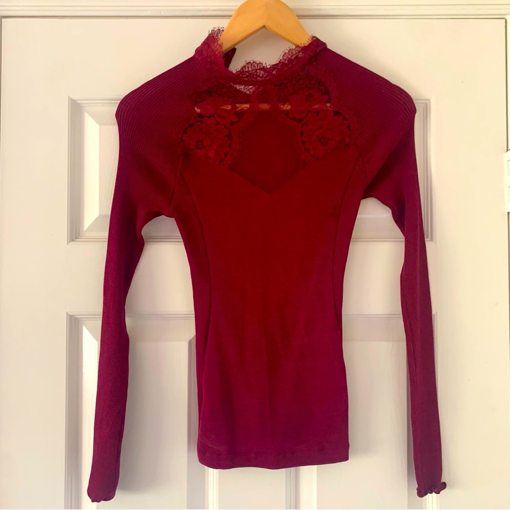 Oscalito Long Sleeves Mock Turtleneck Wool and Silk